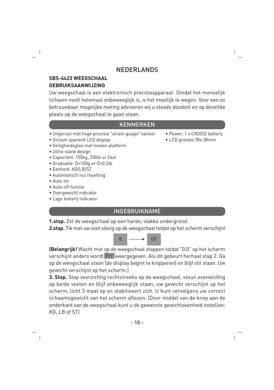 Nederlands | SINBO SBS 4423 User Manual | Page 11 / 28