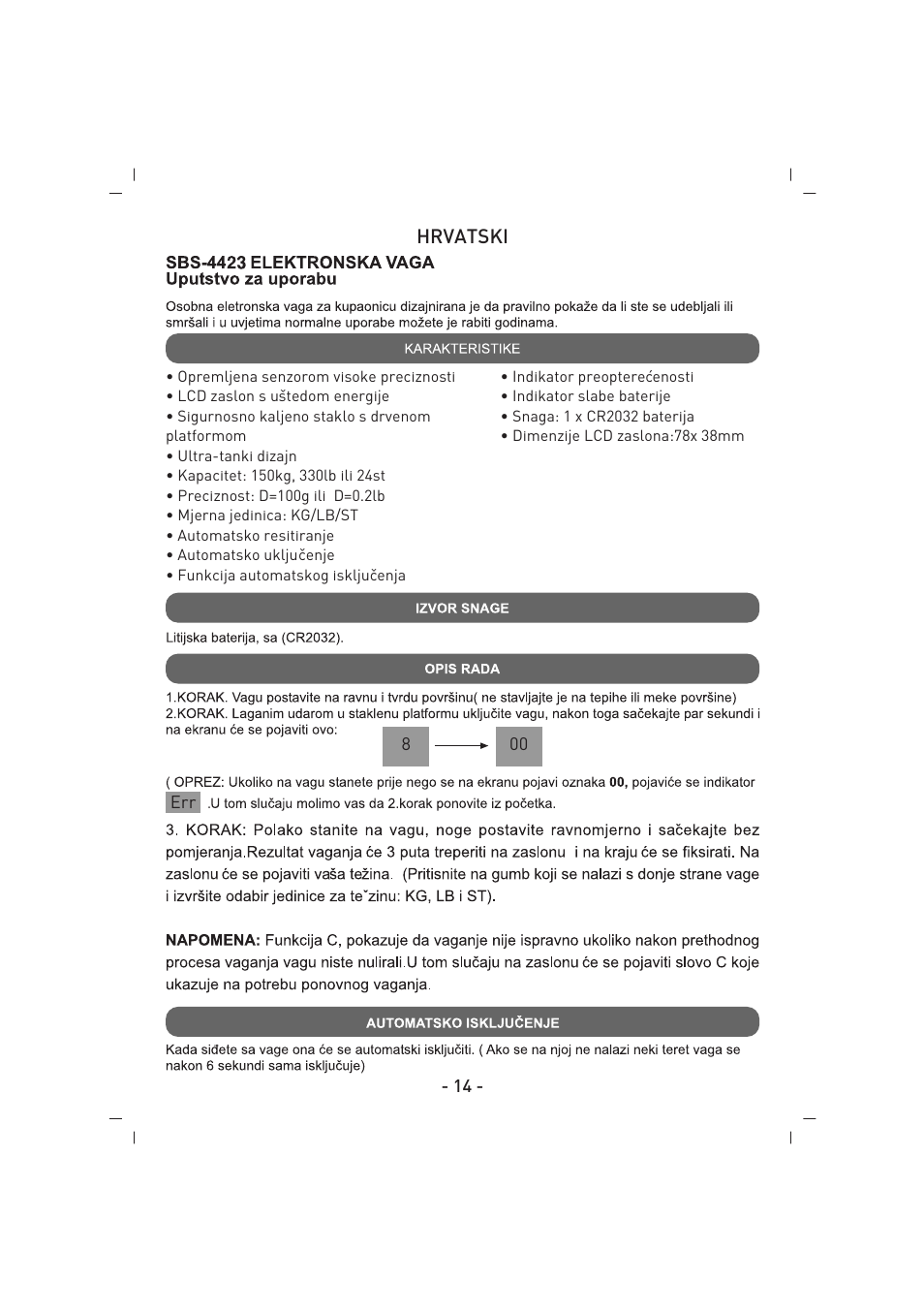 SINBO SBS 4423 User Manual | Page 15 / 28