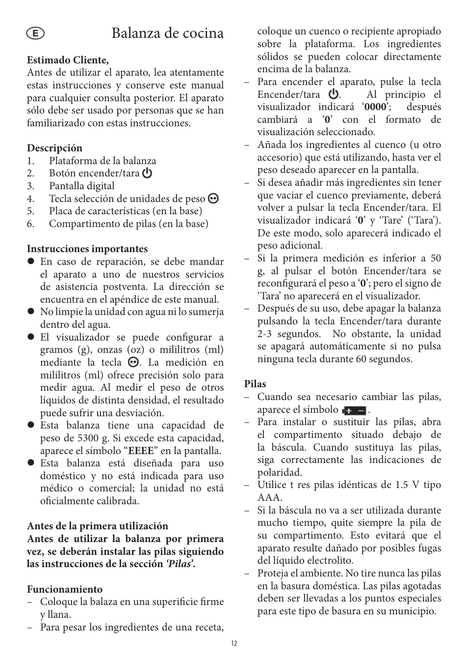 Balanza de cocina | SEVERIN KW 3669 User Manual | Page 12 / 30