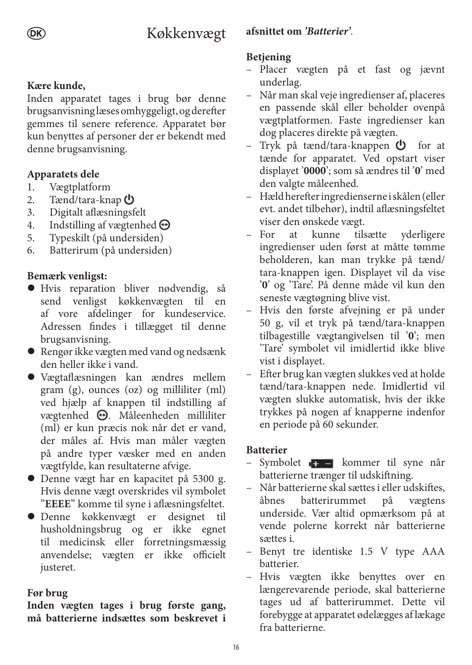 Køkkenvægt | SEVERIN KW 3669 User Manual | Page 16 / 30