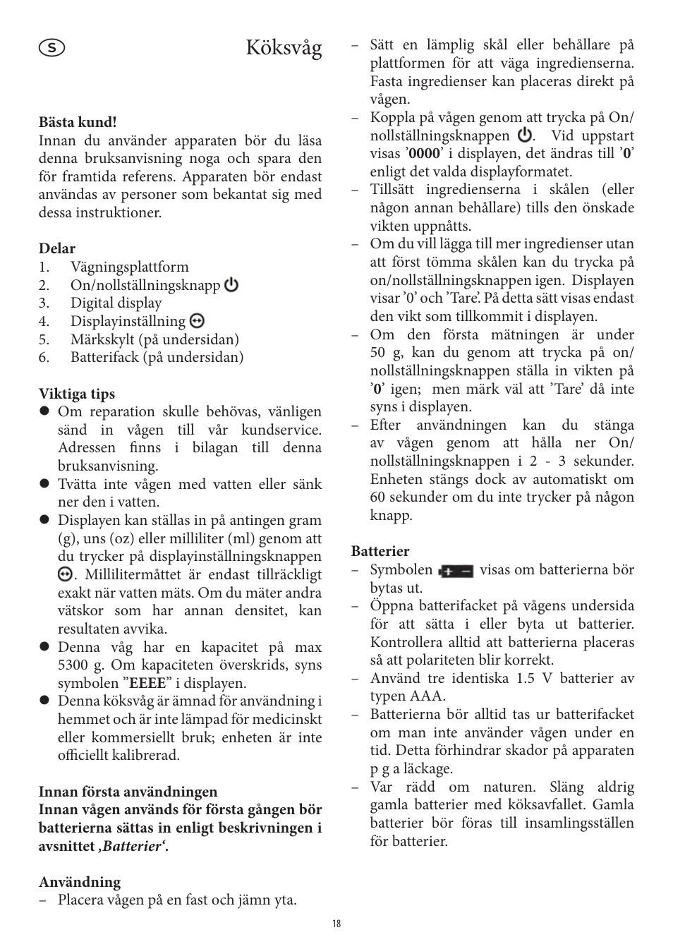 Köksvåg | SEVERIN KW 3669 User Manual | Page 18 / 30