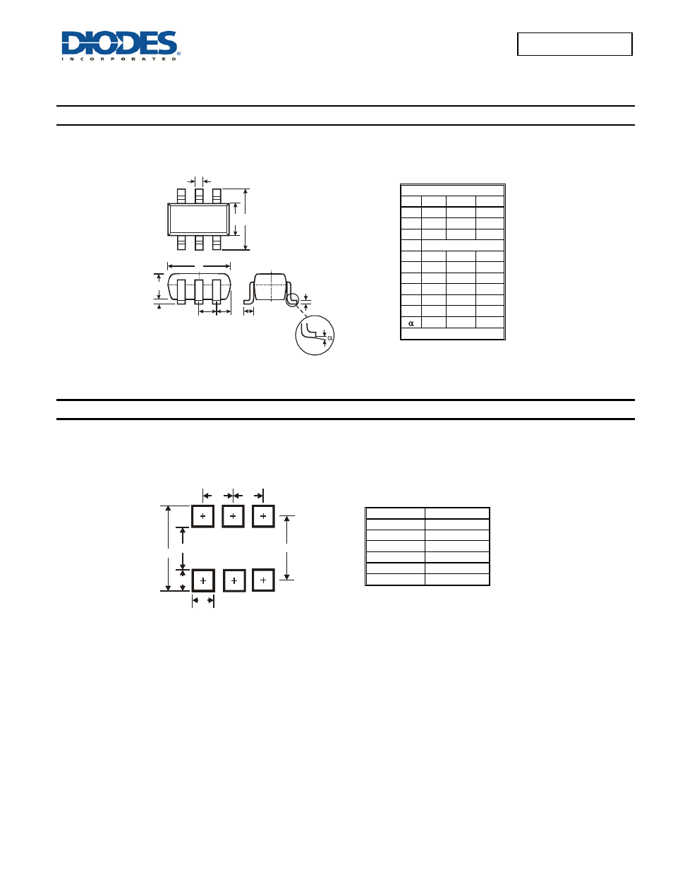 Dmn63d8ldw new prod uc t, Package outline dimensions, Suggested pad layout | Diodes DMN63D8LDW User Manual | Page 5 / 6