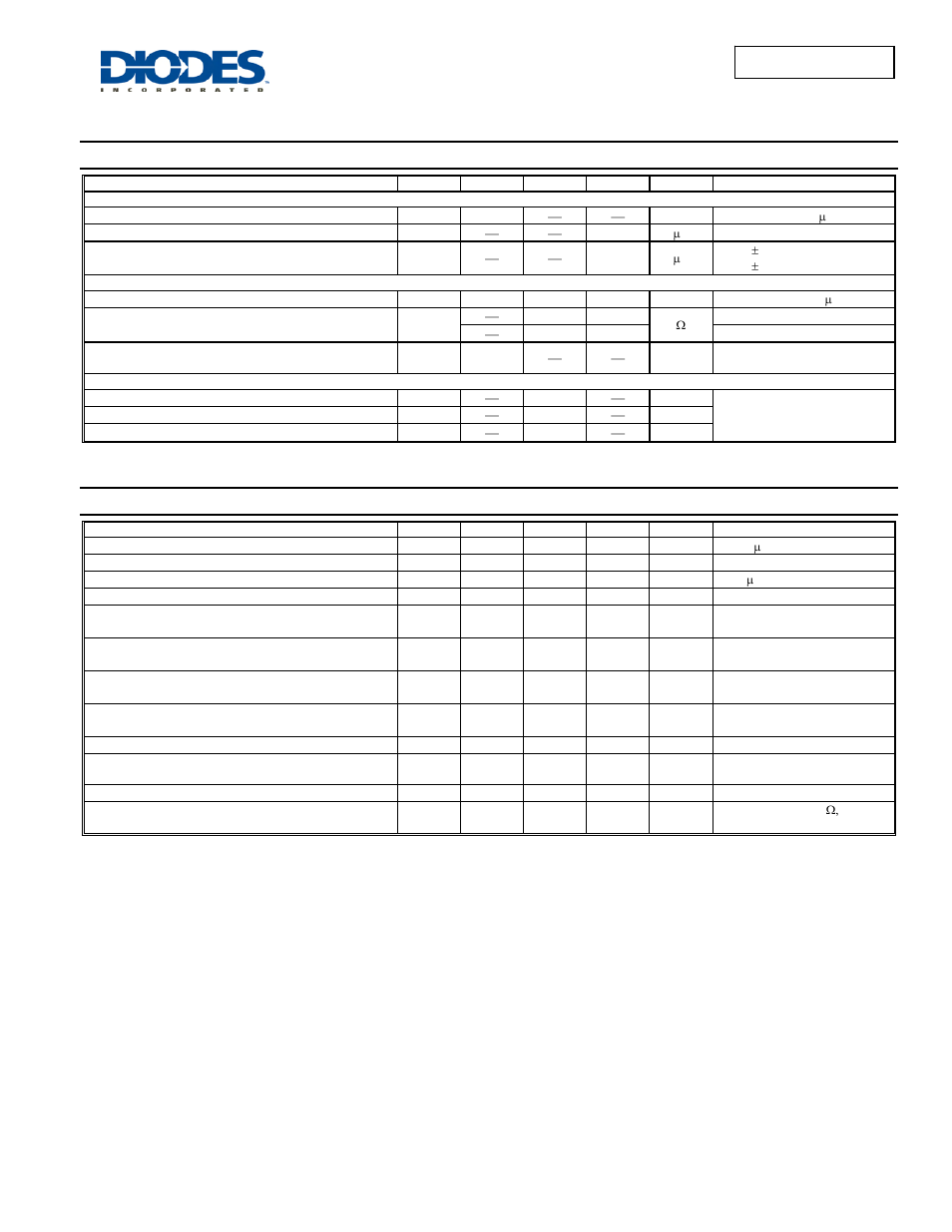 Electrical characteristics - mosfet, Electrical characteristics - npn transistor, Dmb53d0udw | Diodes DMB53D0UDW User Manual | Page 2 / 7
