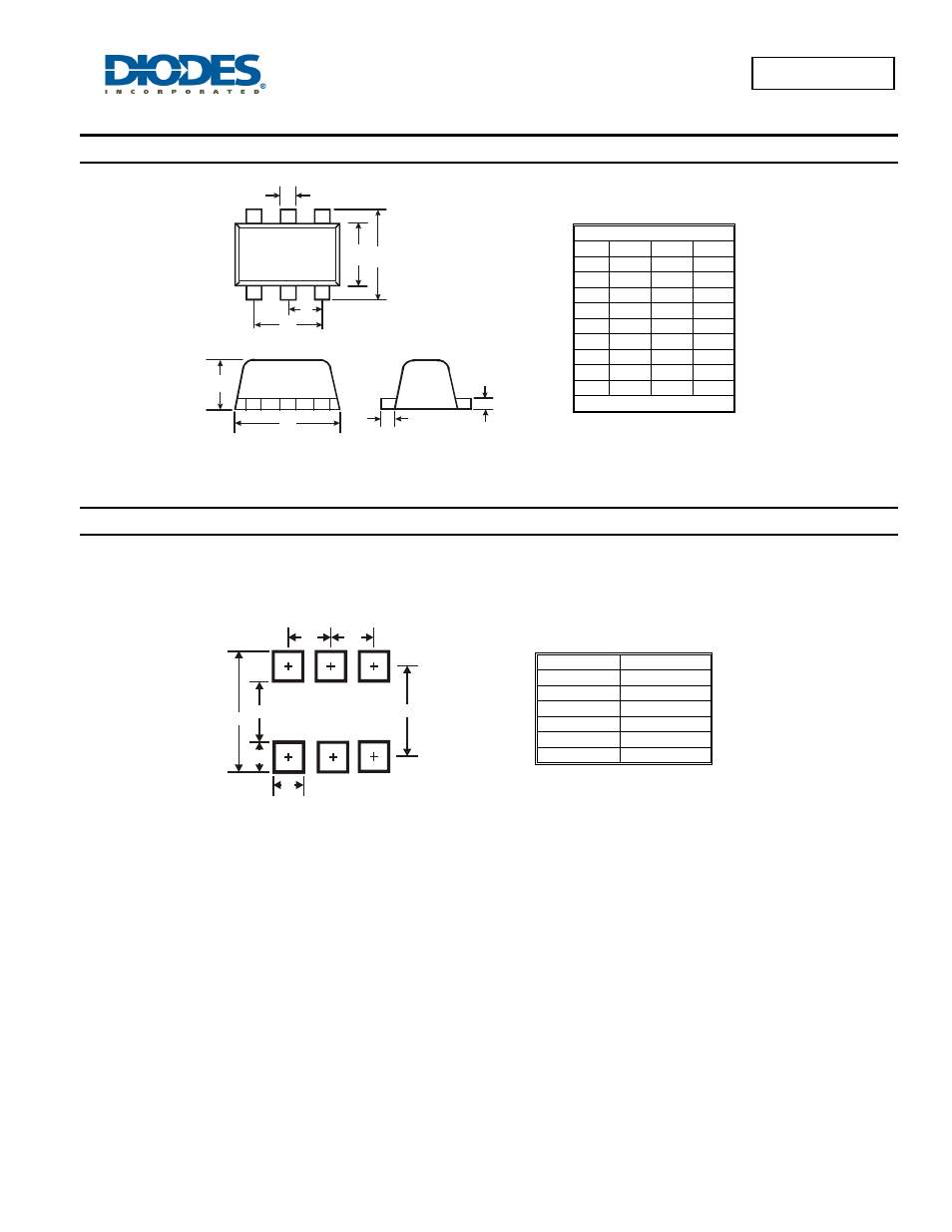 Dmb53d0uv, Package outline dimensions, Suggested pad layout | Diodes DMB53D0UV User Manual | Page 6 / 7