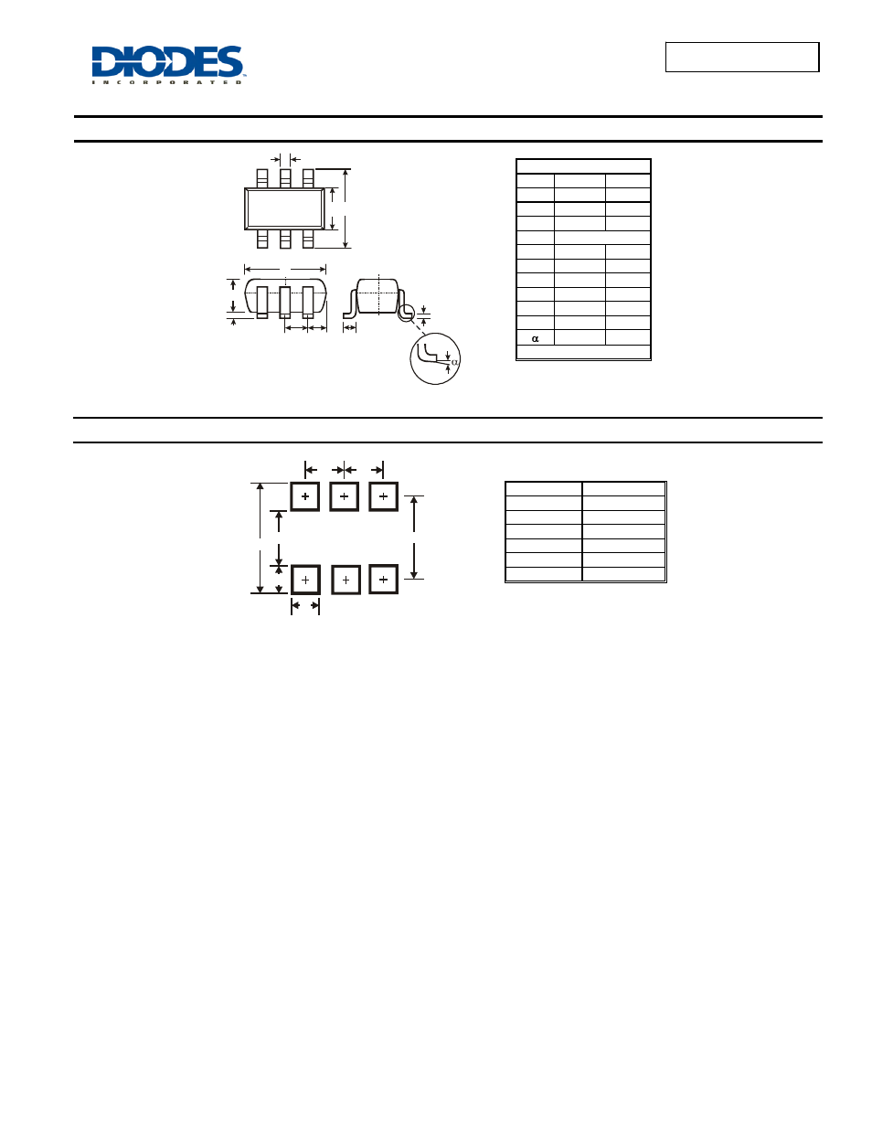 Dmb54d0udw, Package outline dimensions, Suggested pad layout | Diodes DMB54D0UDW User Manual | Page 6 / 7