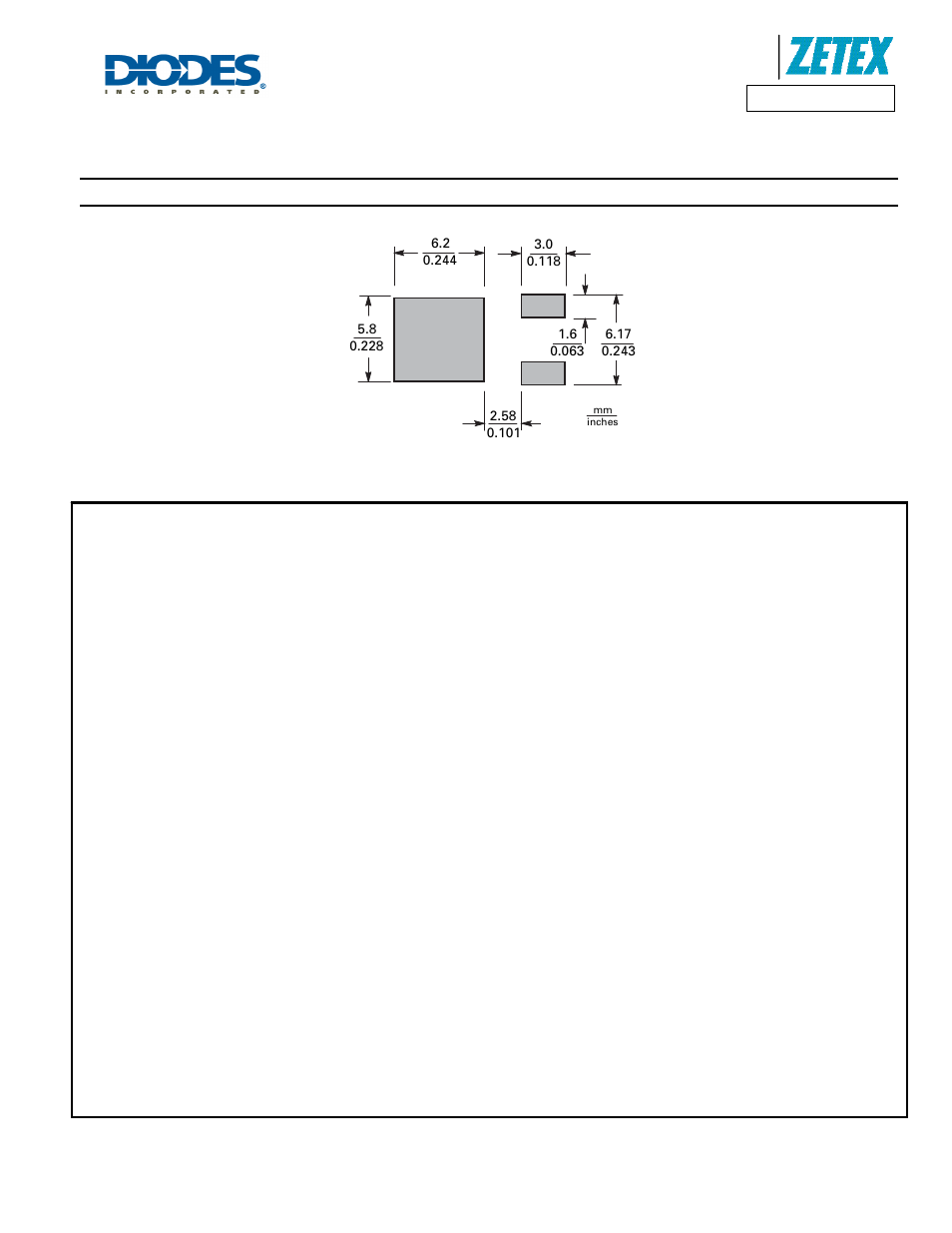 Suggested pad layout | Diodes DMN4030LK3 User Manual | Page 8 / 8