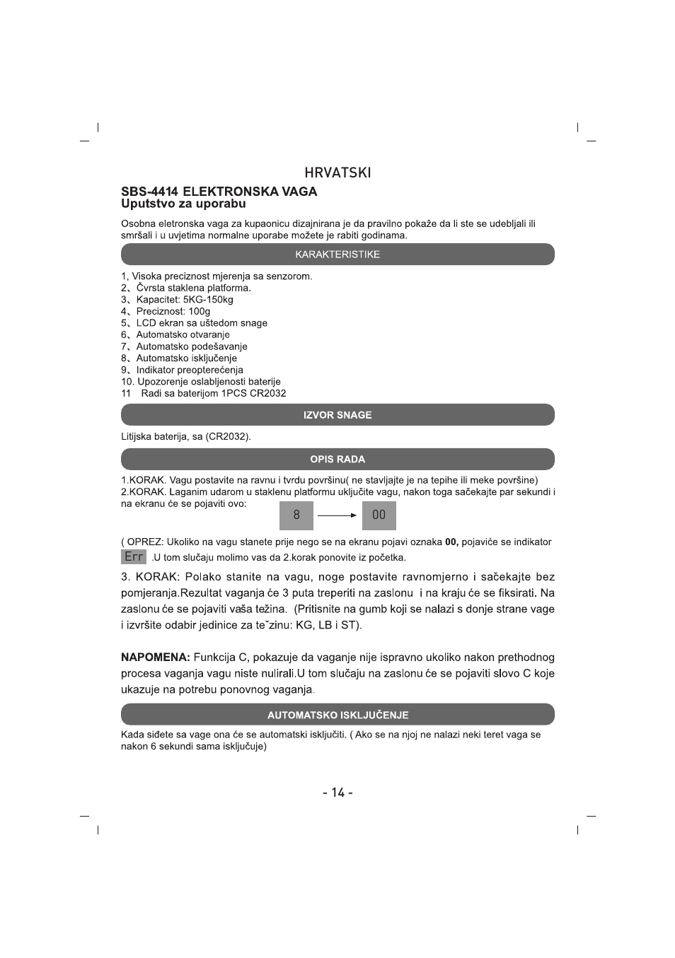 SINBO SBS 4414 User Manual | Page 15 / 28