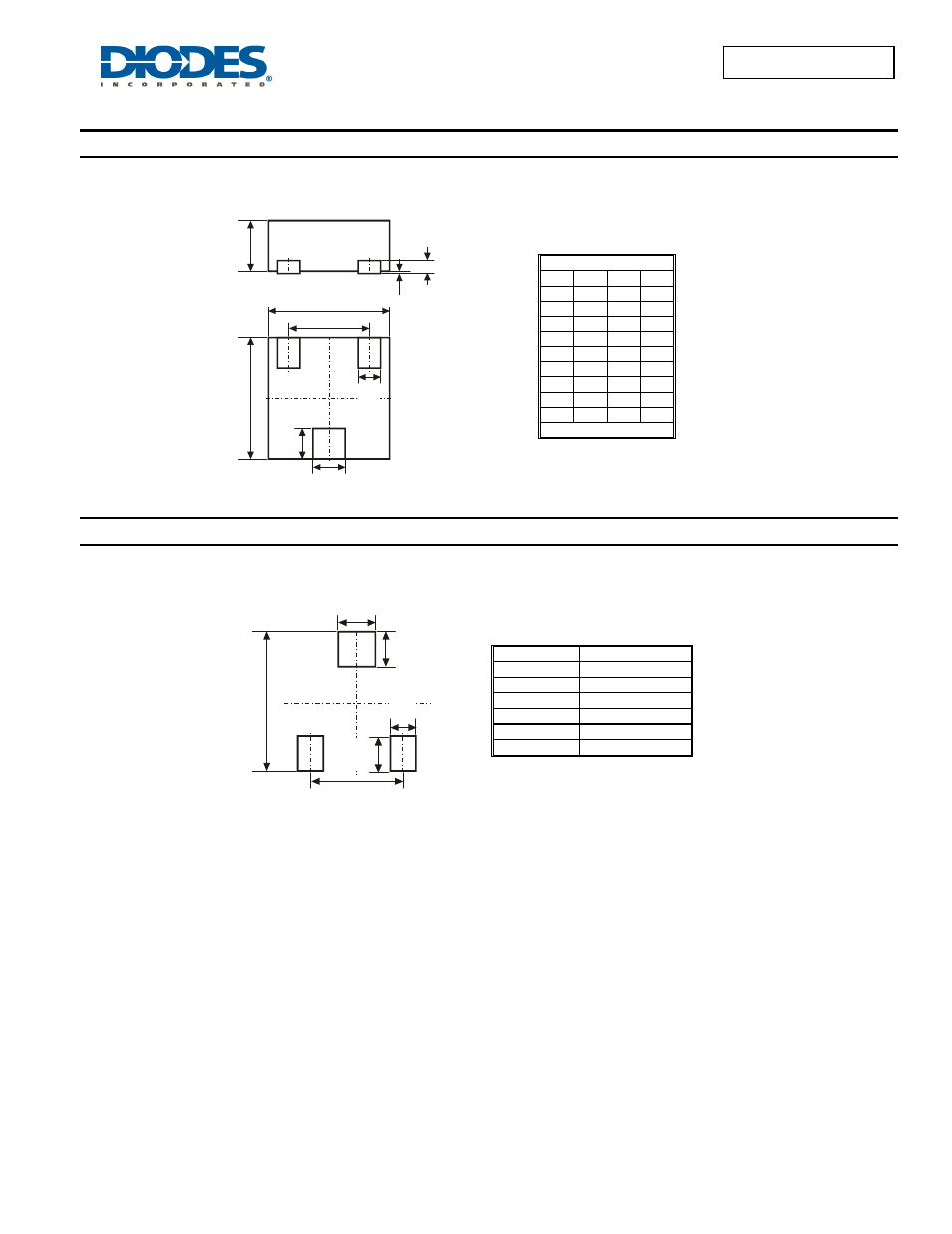 Package outline dimensions, Suggested pad layout | Diodes DMP21D5UFD User Manual | Page 5 / 6