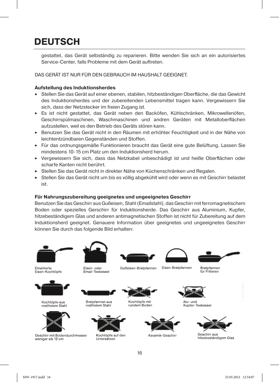 Deutsch | MAXWELL MW-1917 BK User Manual | Page 16 / 55