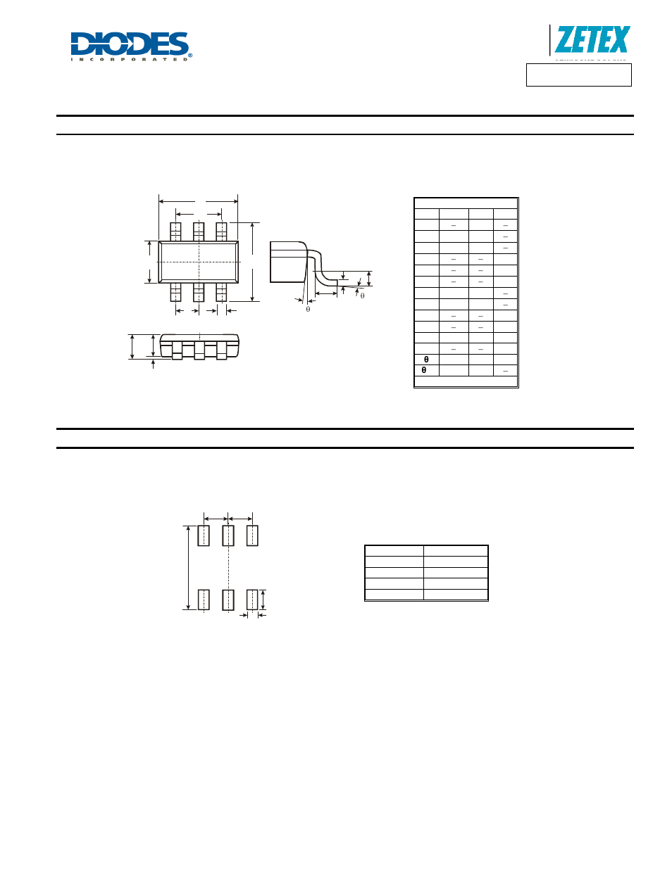 Dmp2305uvt, Package outline dimensions, Suggested pad layout | Diodes DMP2305UVT User Manual | Page 7 / 8