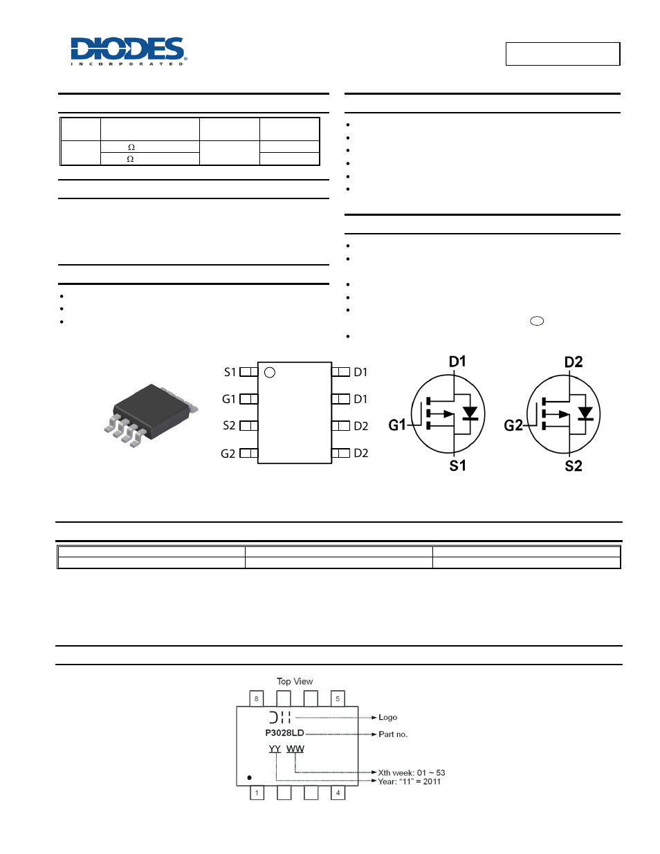 Diodes DMP3028LSD User Manual | 6 pages