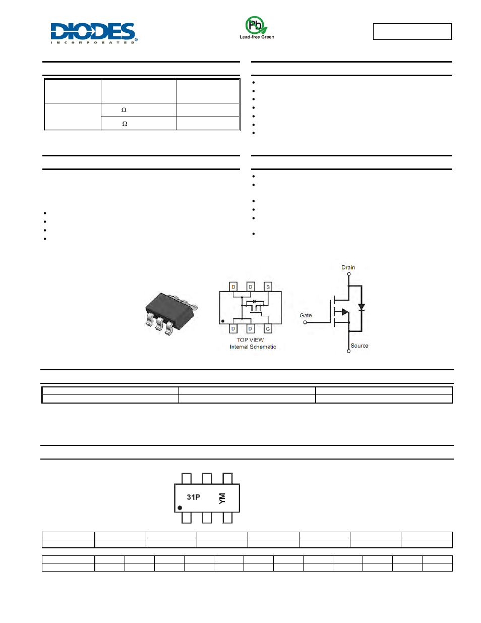 Diodes DMP3105LVT User Manual | 6 pages