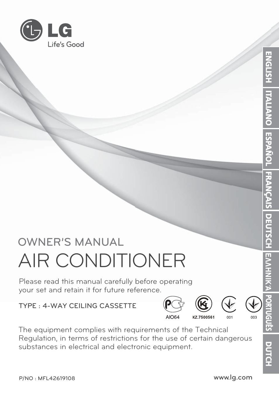 LG AMNH12GTRA0 User Manual | 39 pages