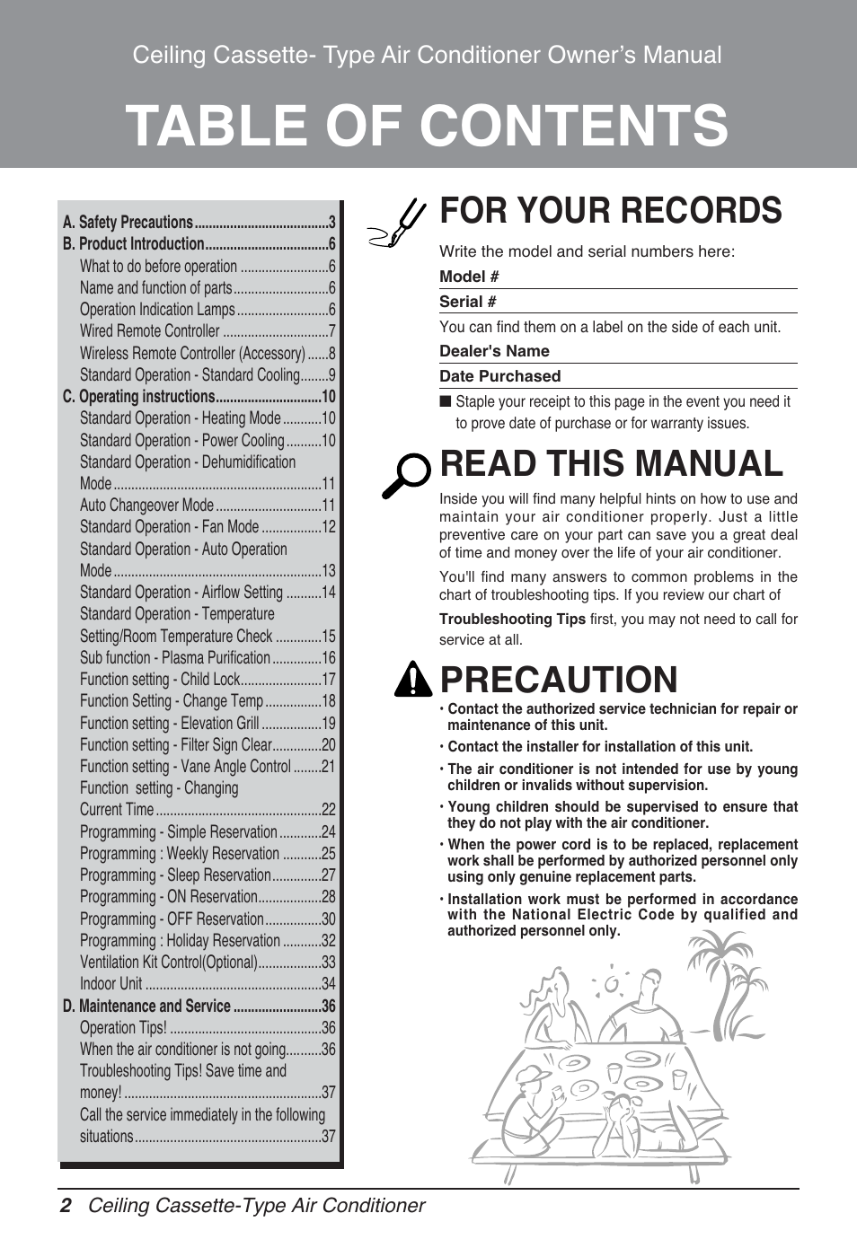 LG AMNH12GTRA0 User Manual | Page 2 / 39