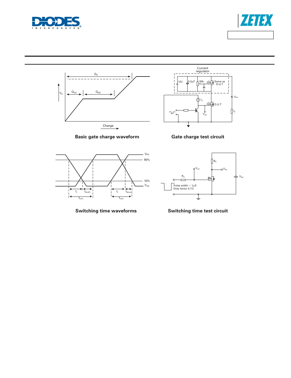 Test circuits, A product line of diodes incorporated | Diodes DMP4051LK3 User Manual | Page 7 / 9