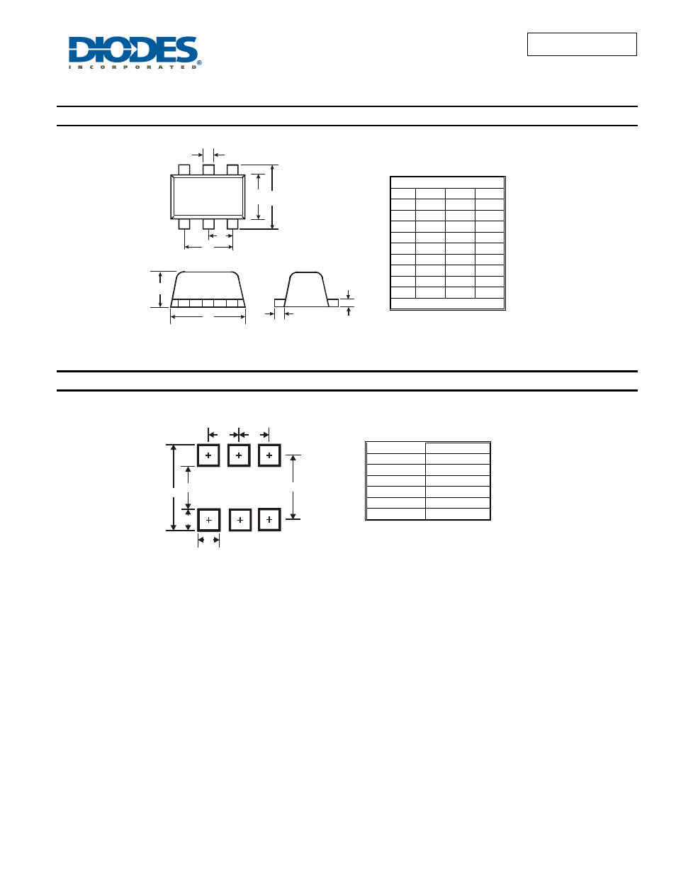 Package outline dimensions, Suggested pad layout | Diodes DMC2400UV User Manual | Page 9 / 10