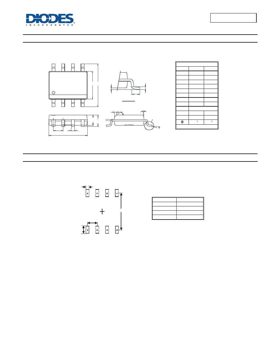 Package outline dimensions, Suggested pad layout, Dmc3028lsdx | Diodes DMC3028LSDX User Manual | Page 8 / 9