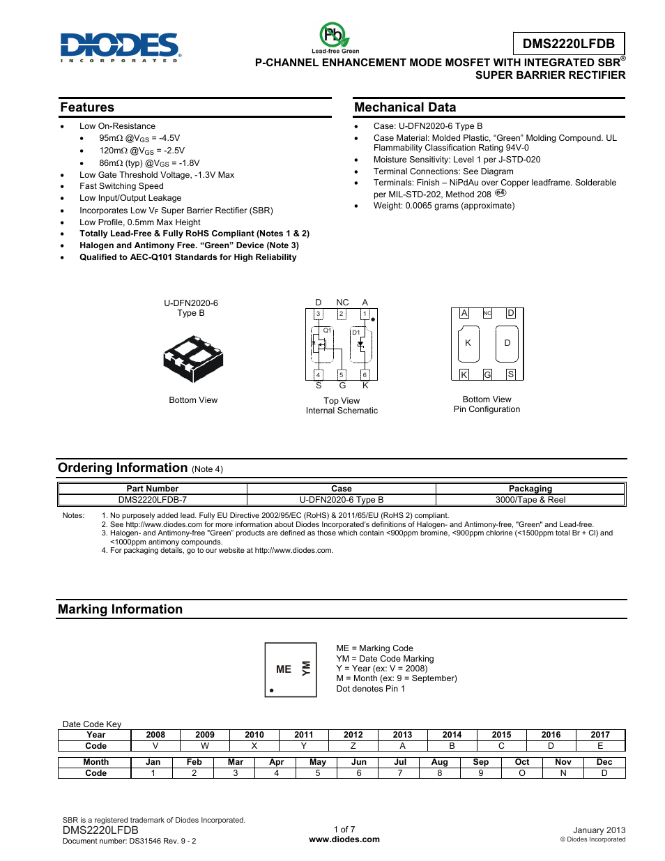 Diodes DMS2220LFDB User Manual | 7 pages