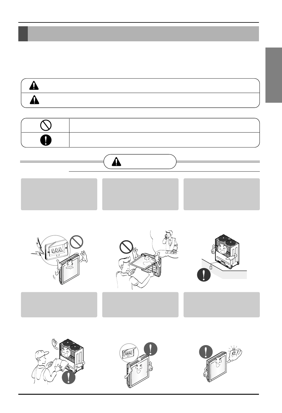 Safety precautions, Warning caution, Warning | English, Installation | LG ARNU09GSF11 User Manual | Page 3 / 17