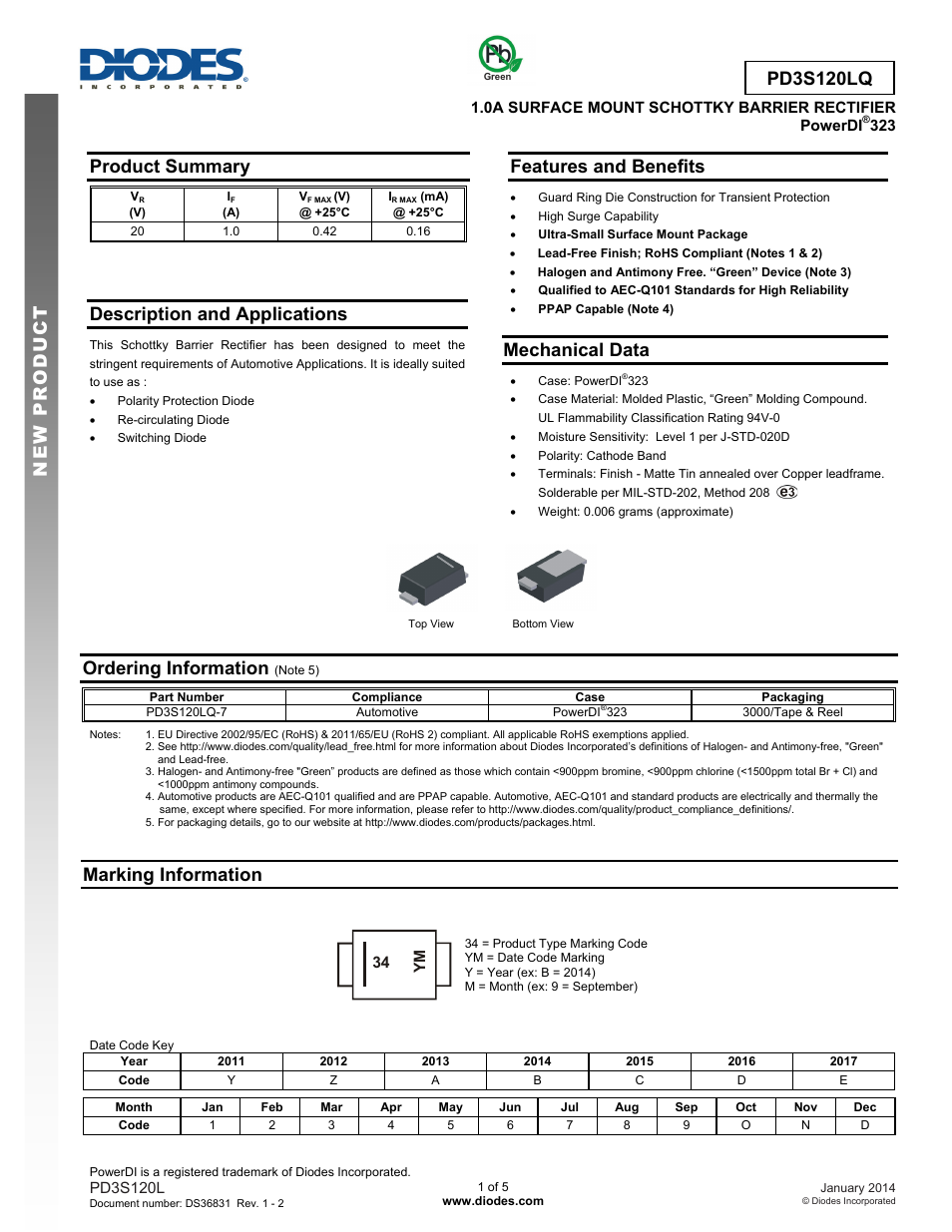 Diodes PD3S120LQ User Manual | 5 pages