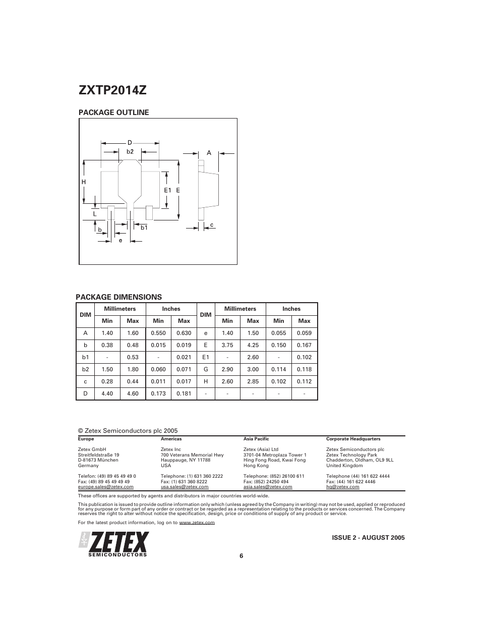 Zxtp2014z | Diodes ZXTP2014Z User Manual | Page 6 / 6