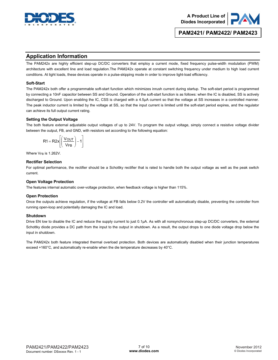 Application information | Diodes PAM2423 User Manual | Page 7 / 10