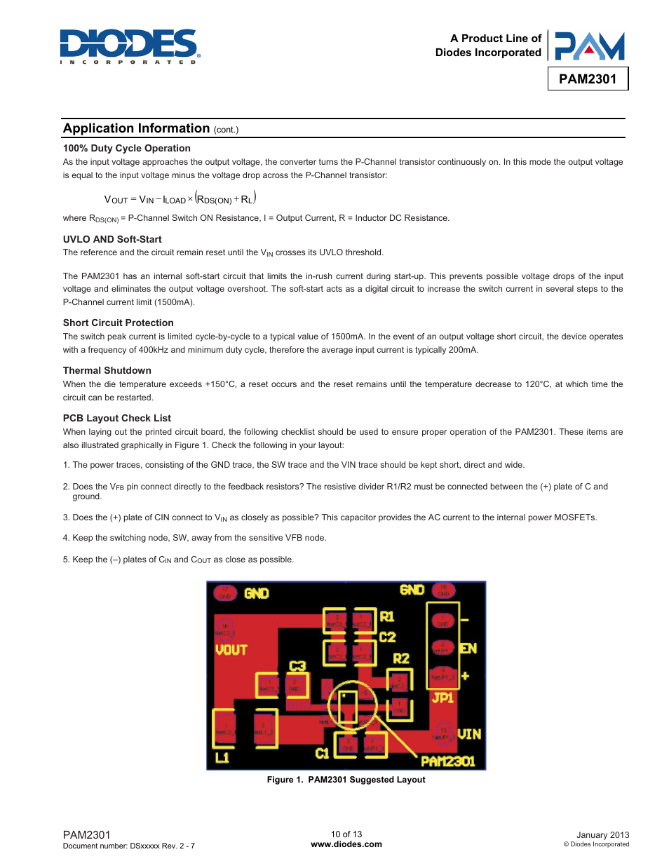 Pam2301, Application information | Diodes PAM2301 User Manual | Page 10 / 13