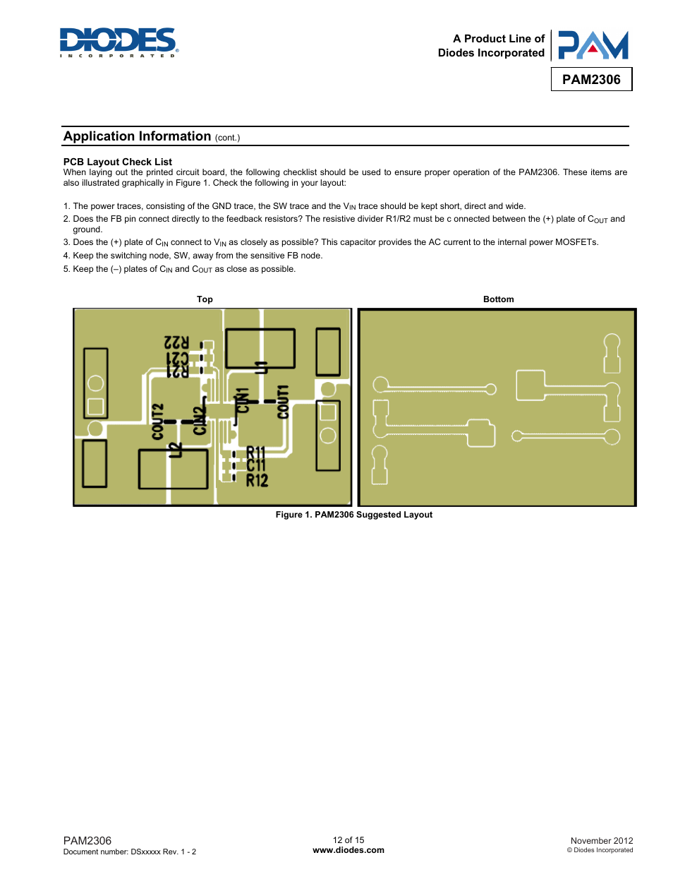 Pam2306, Application information | Diodes PAM2306 User Manual | Page 12 / 15