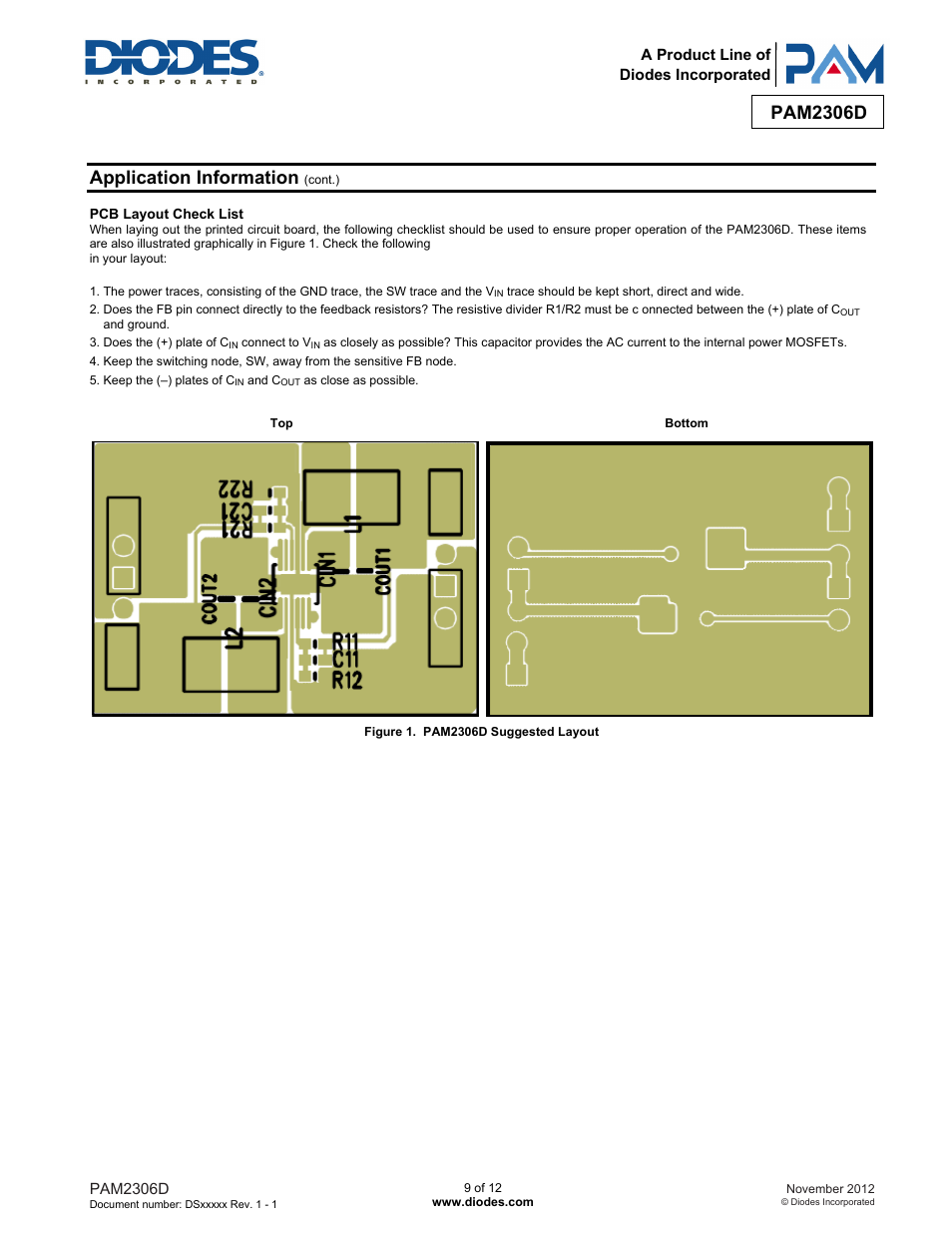 Pam2306d, Application information | Diodes PAM2306D User Manual | Page 9 / 12