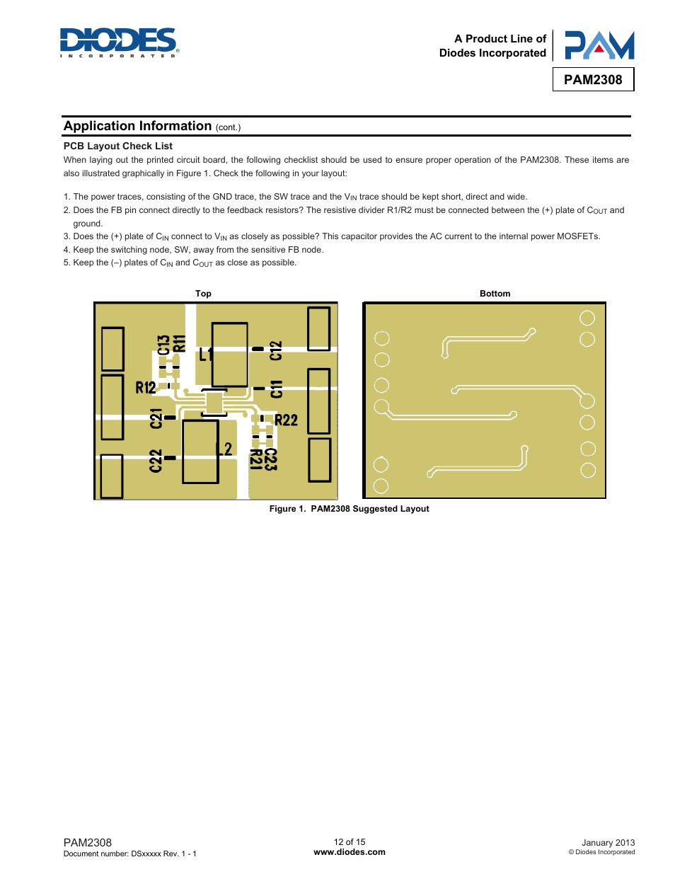 Pam2308, Application information | Diodes PAM2308 User Manual | Page 12 / 15