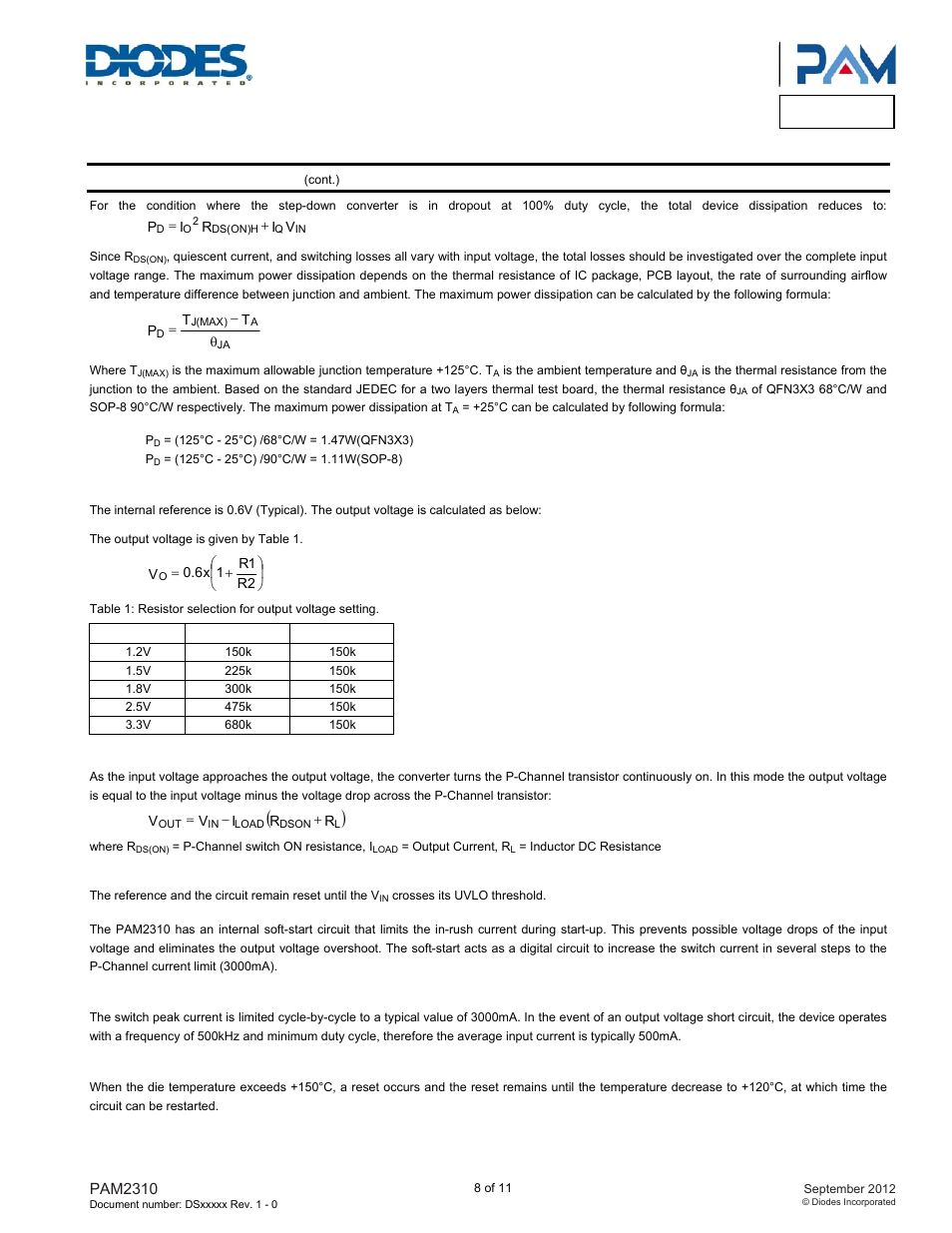 Pam2310, Application information | Diodes PAM2310 User Manual | Page 8 / 11