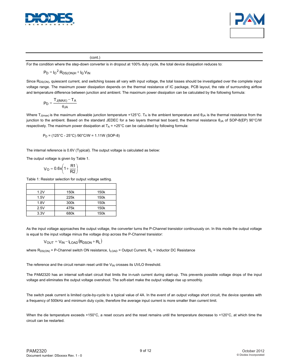 Pam2320, Application information | Diodes PAM2320 User Manual | Page 9 / 12