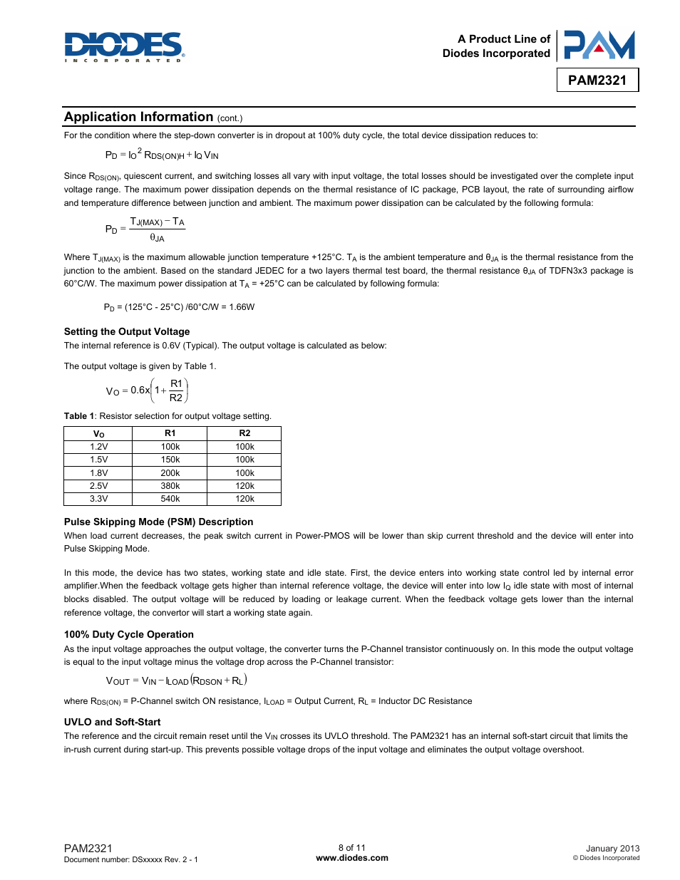 Pam2321, Application information | Diodes PAM2321 User Manual | Page 8 / 11