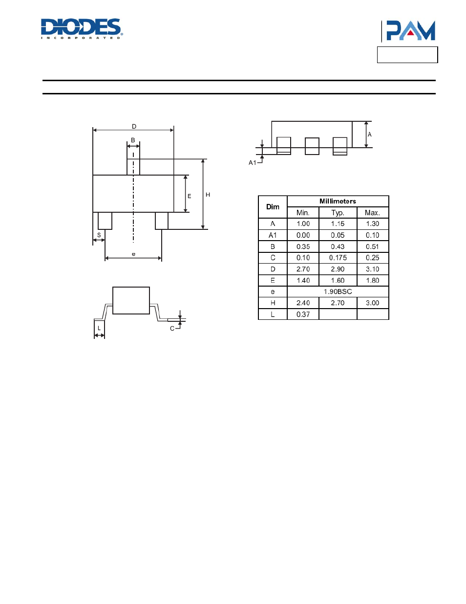 Pam3101, Package outline dimensions | Diodes PAM3101 User Manual | Page 19 / 25