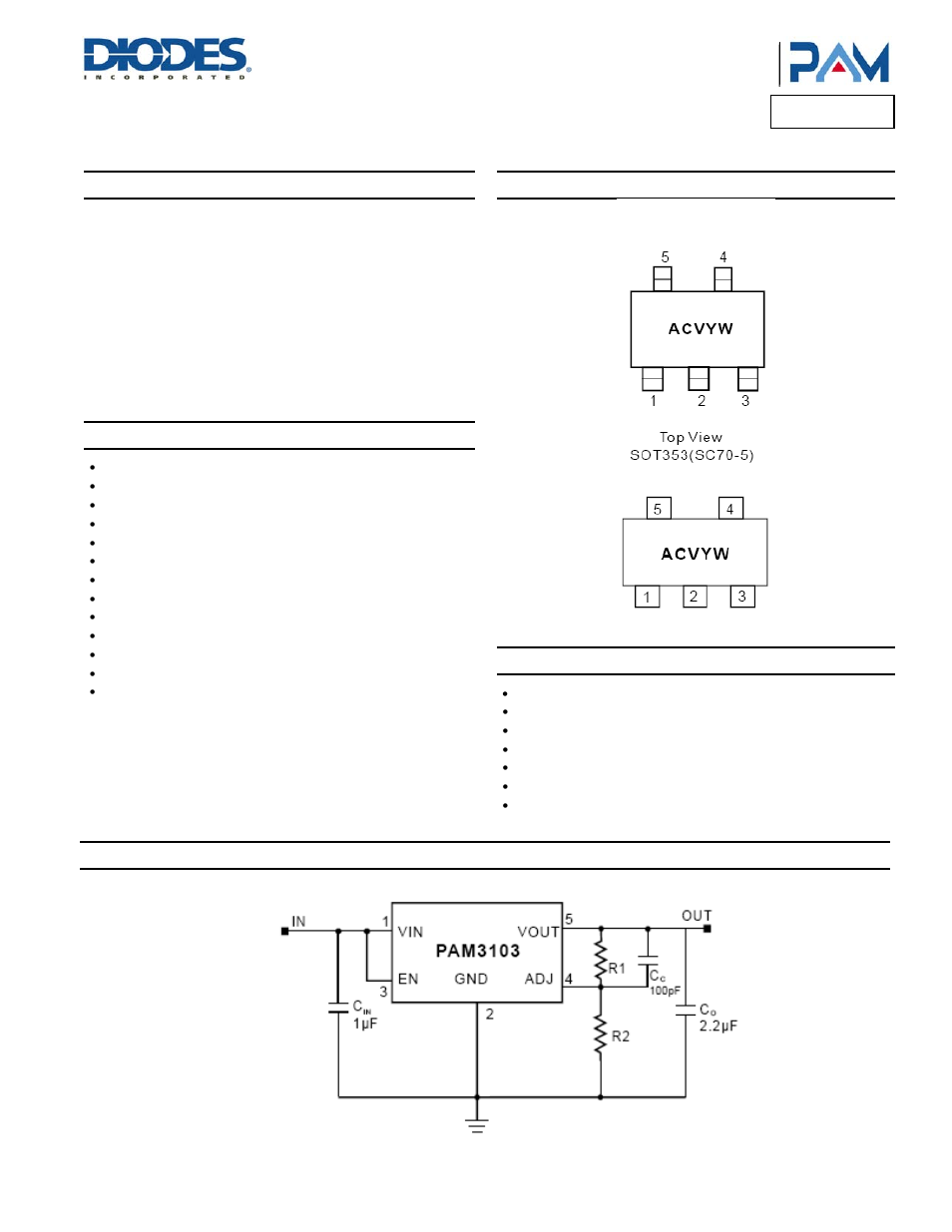 Diodes PAM3103 User Manual | 11 pages