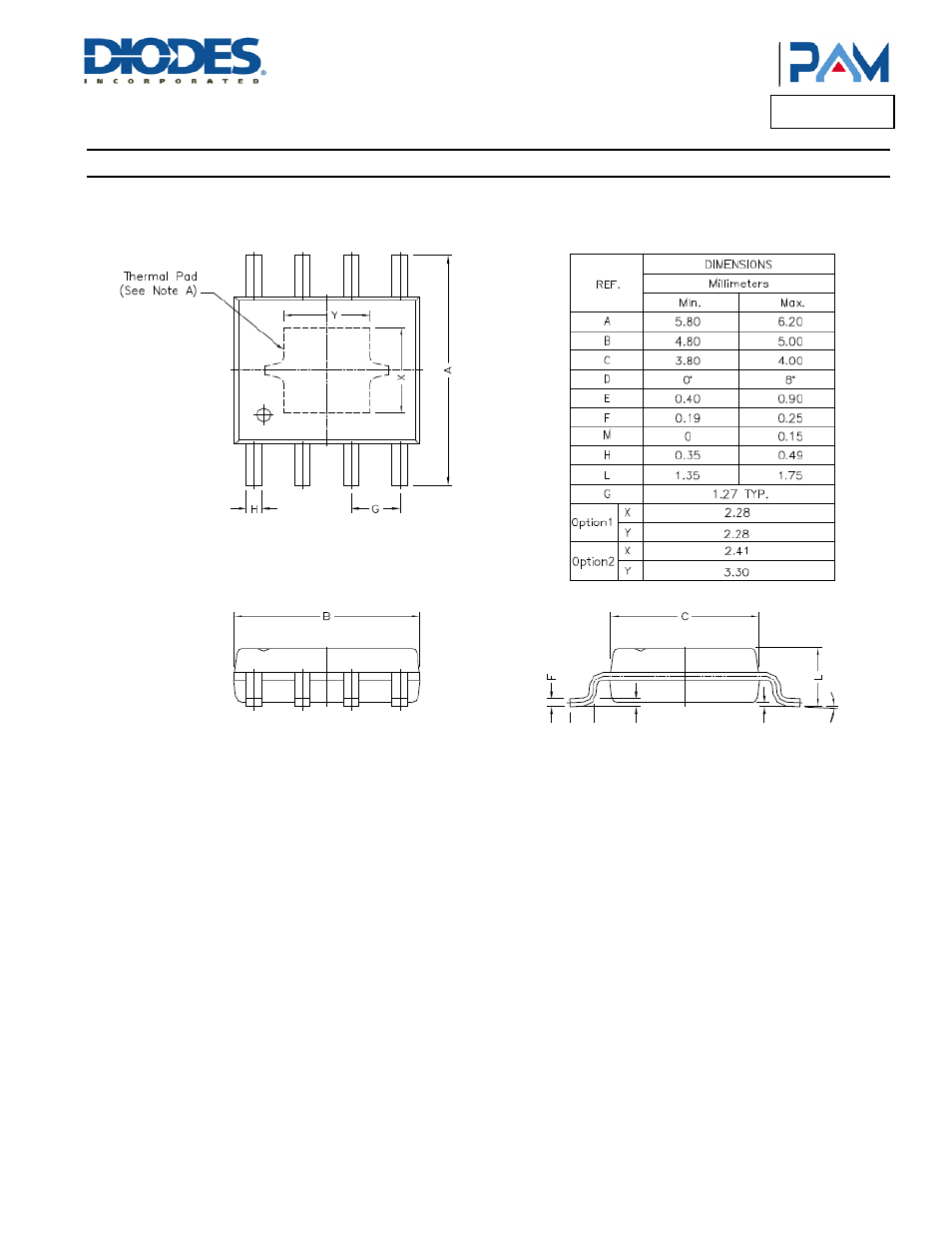 Pam3131, Package outline dimensions | Diodes PAM3131 User Manual | Page 13 / 14