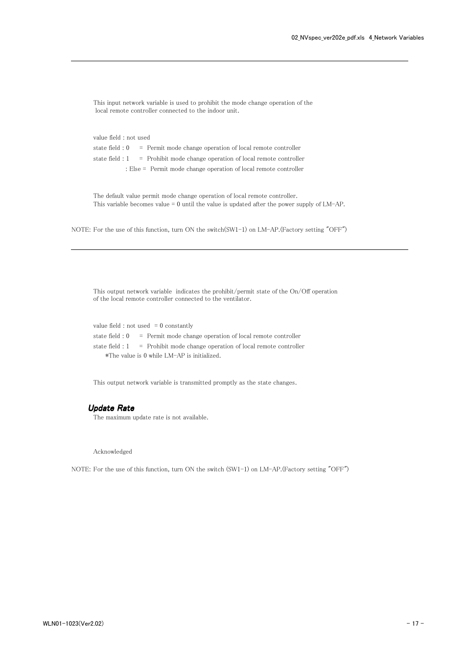Request local prohibit mode, Local prohibit mode state | MITSUBISHI ELECTRIC LMAP-02E User Manual | Page 17 / 25