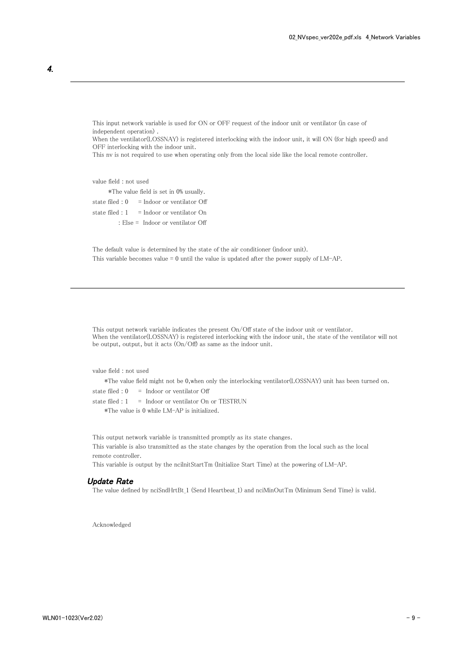 Request on/off, On/off run state | MITSUBISHI ELECTRIC LMAP-02E User Manual | Page 9 / 25