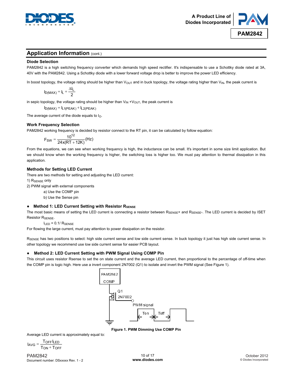 Pam2842, Application information | Diodes PAM2842 User Manual | Page 10 / 17