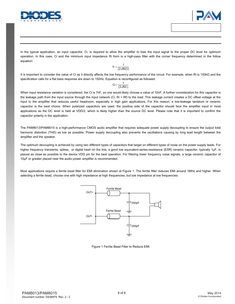 Application information | Diodes PAM8015 User Manual | Page 6 / 9