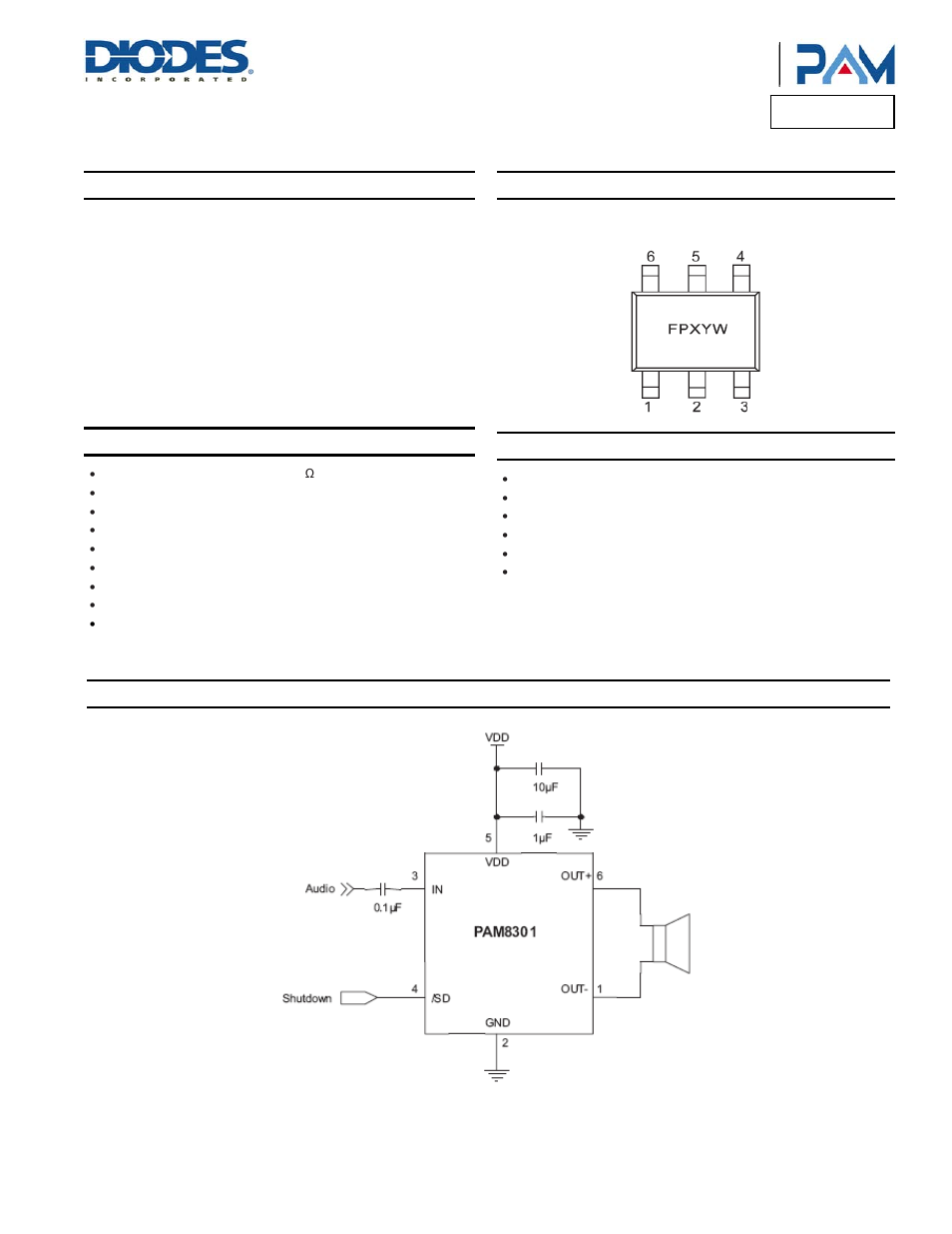 Diodes PAM8301 User Manual | 10 pages