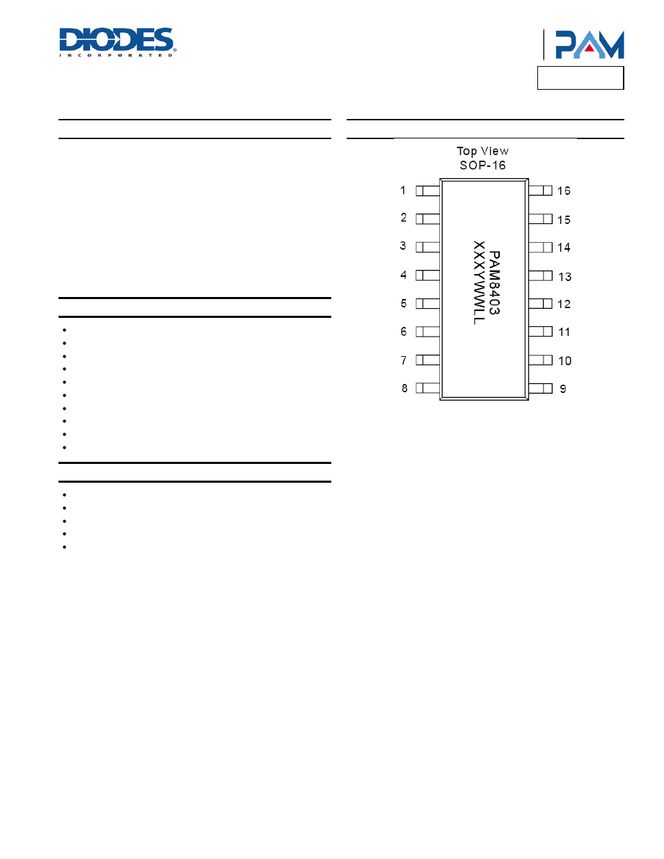 Diodes PAM8403H User Manual | 11 pages