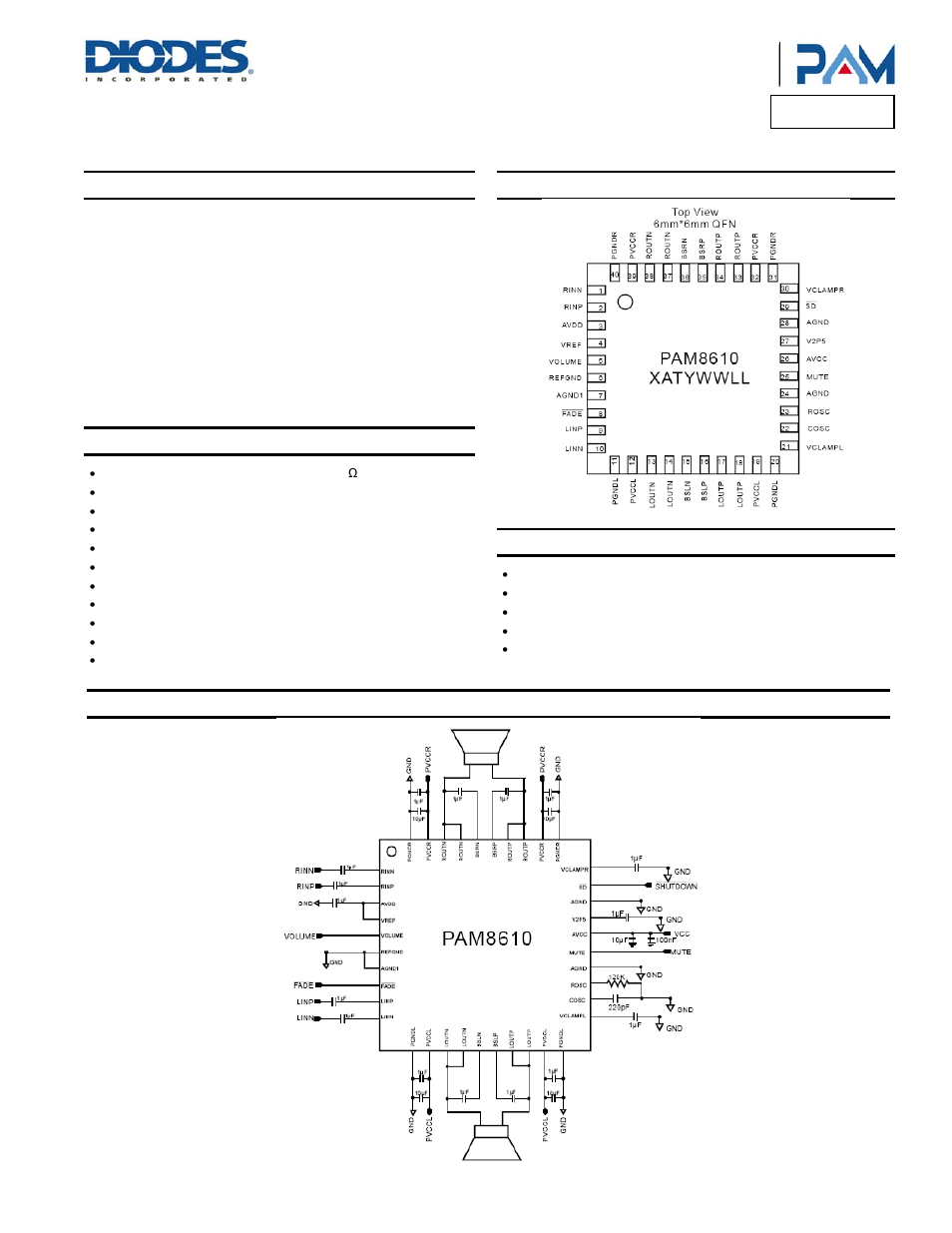 Diodes PAM8610 User Manual | 15 pages