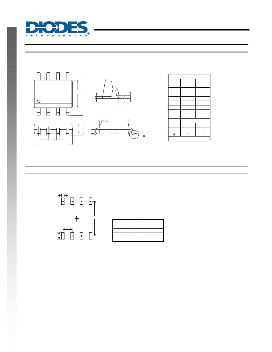 Precision timers, New prod uc t package outline dimensions, Suggested pad layout | Diodes NA555 User Manual | Page 13 / 14