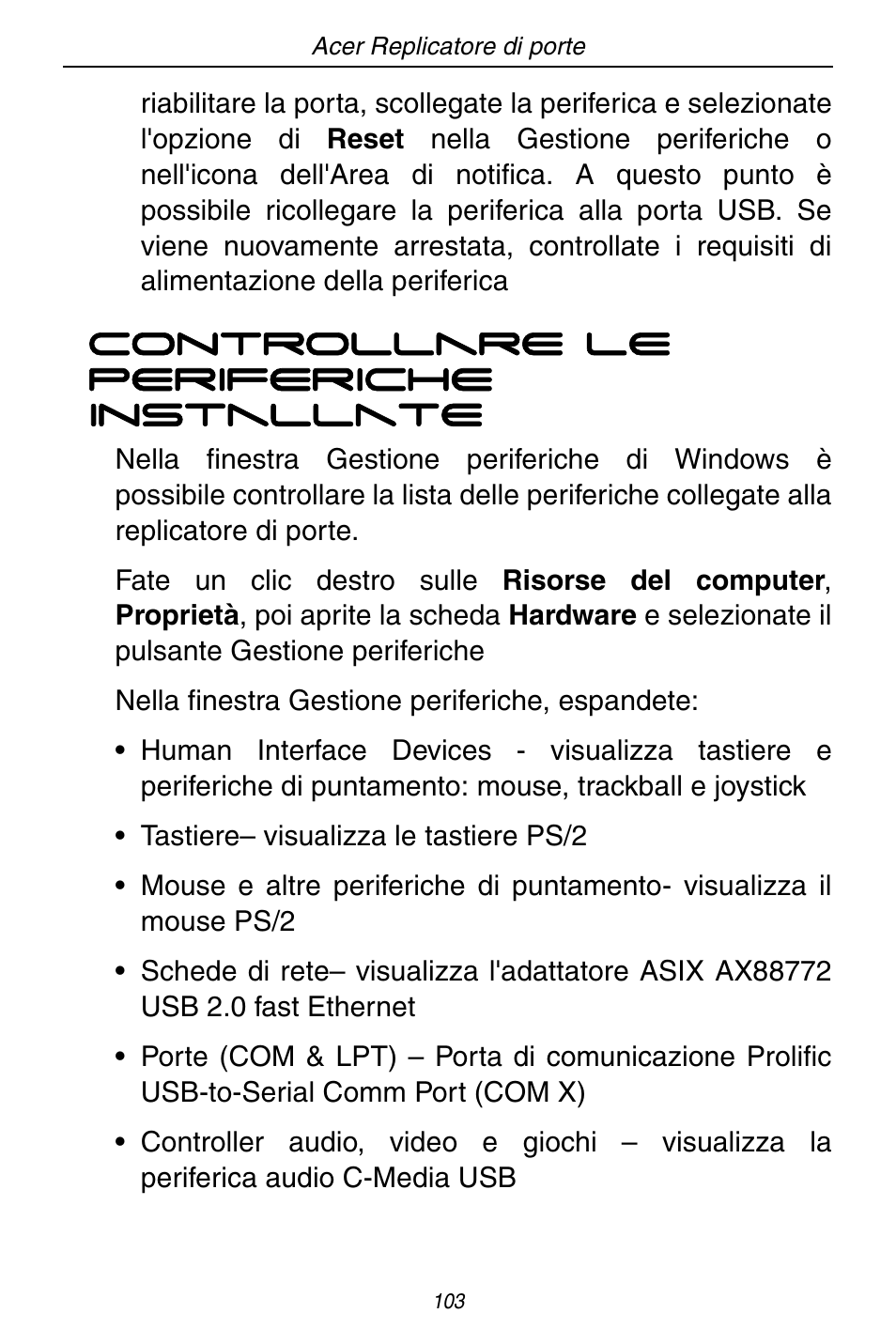 Acer ACP45 USB port replicator User Manual | Page 103 / 150