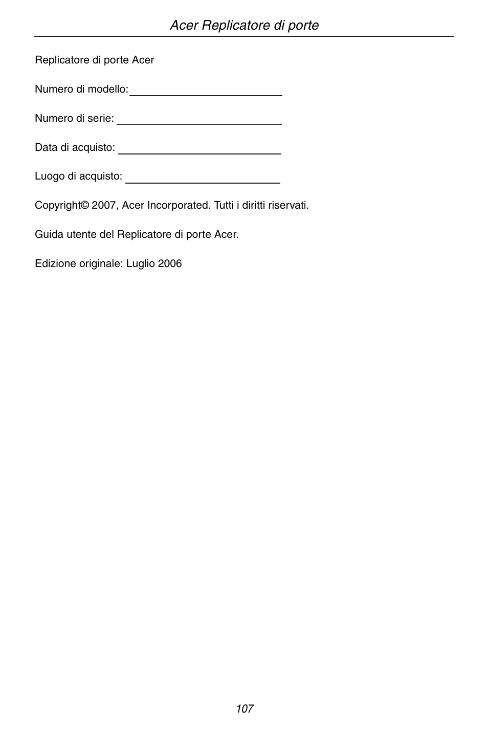 Acer ACP45 USB port replicator User Manual | Page 107 / 150