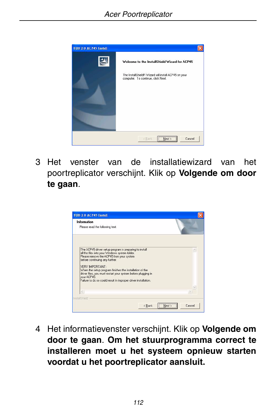 Acer ACP45 USB port replicator User Manual | Page 112 / 150