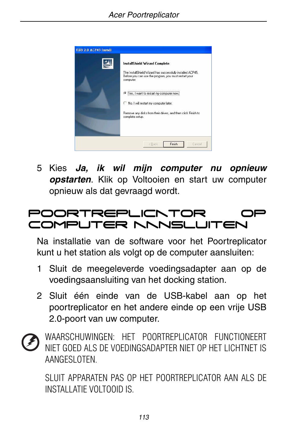 Acer ACP45 USB port replicator User Manual | Page 113 / 150