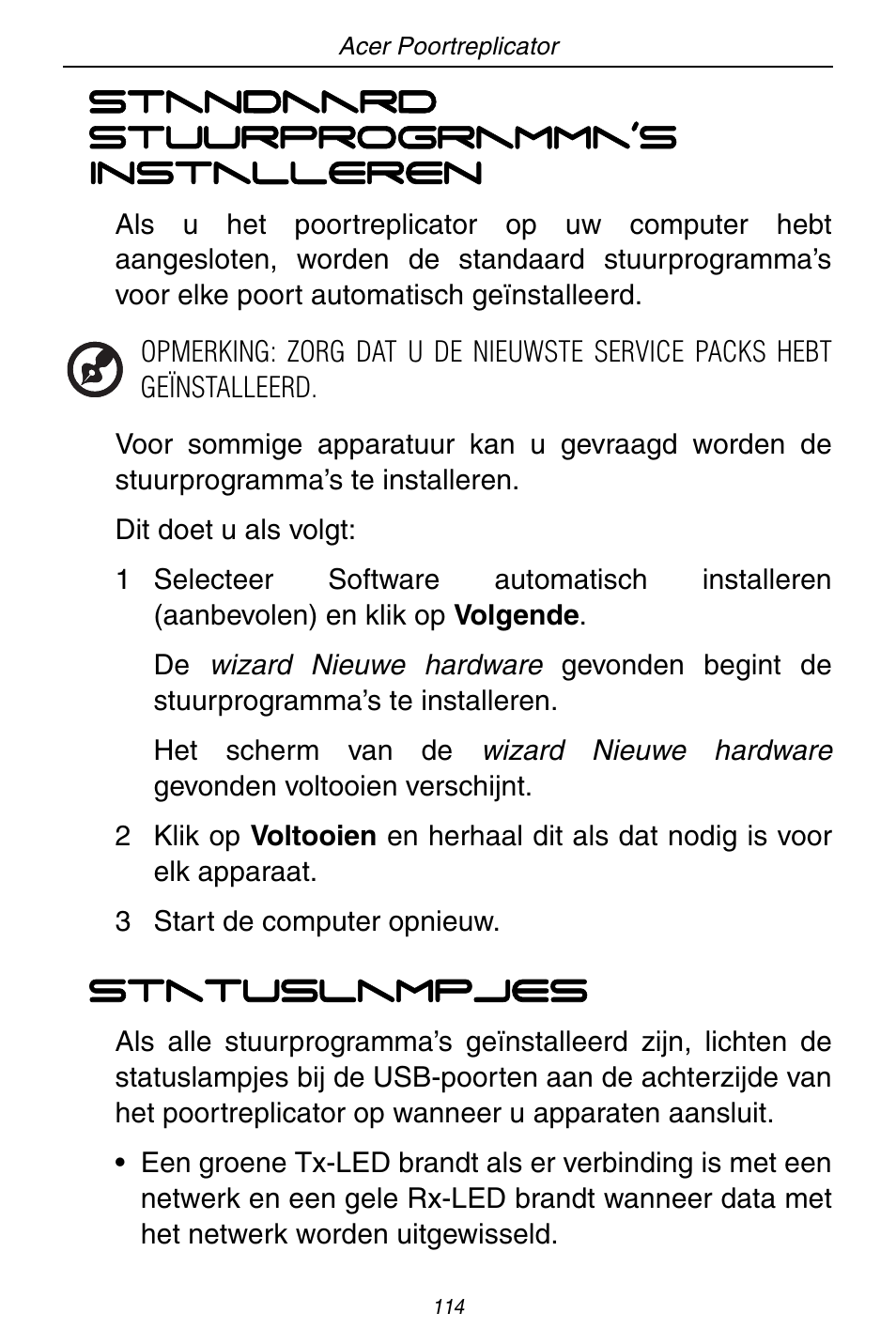 Acer ACP45 USB port replicator User Manual | Page 114 / 150