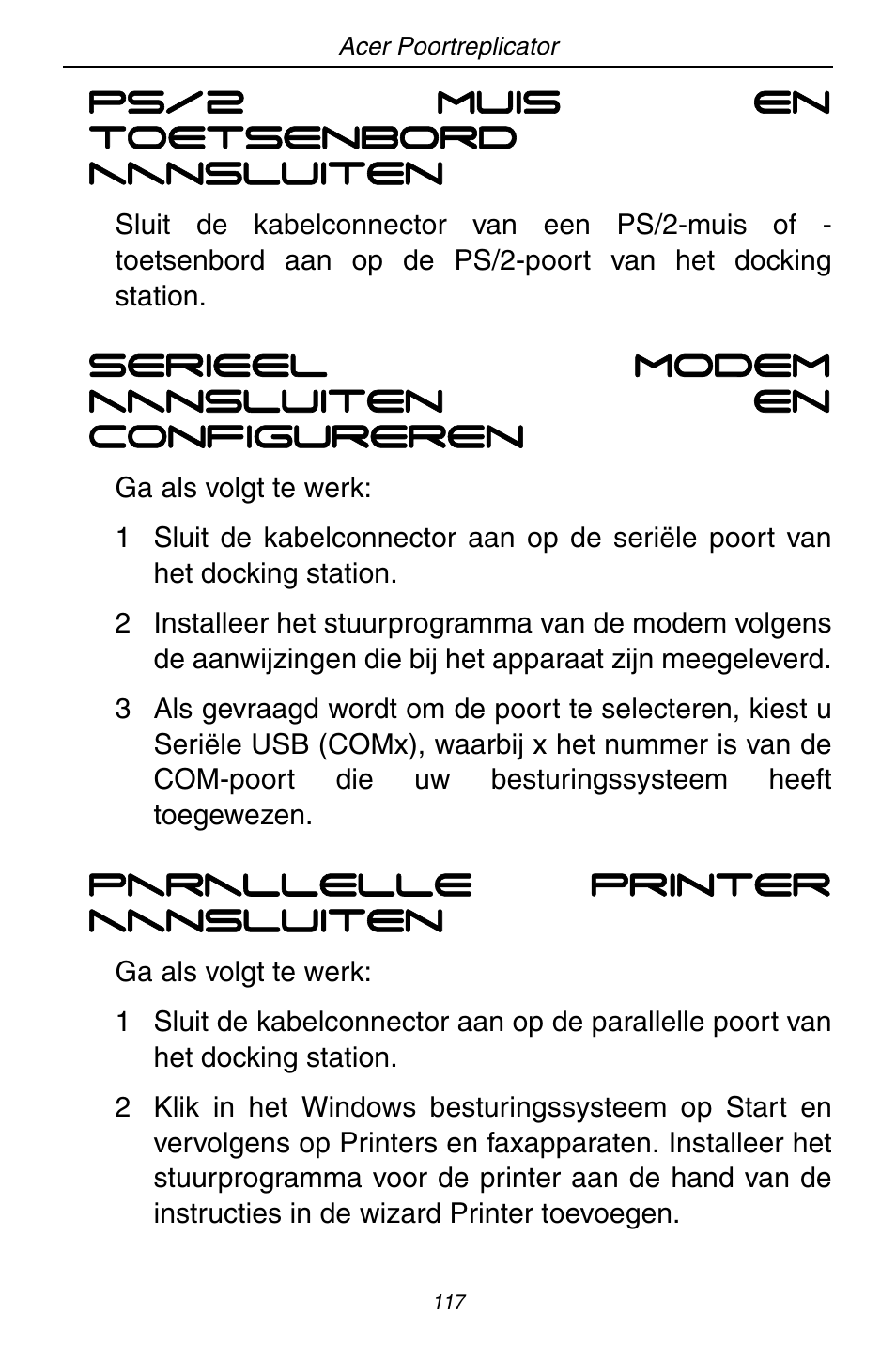 Acer ACP45 USB port replicator User Manual | Page 117 / 150